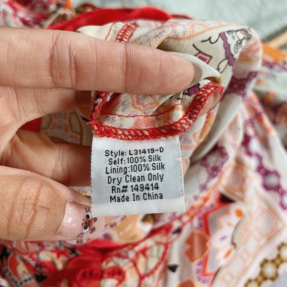 Johnny Was Jade $470 Thalia Silk Beach Maxi Dress, Small embroidered floral - Picture 12 of 12